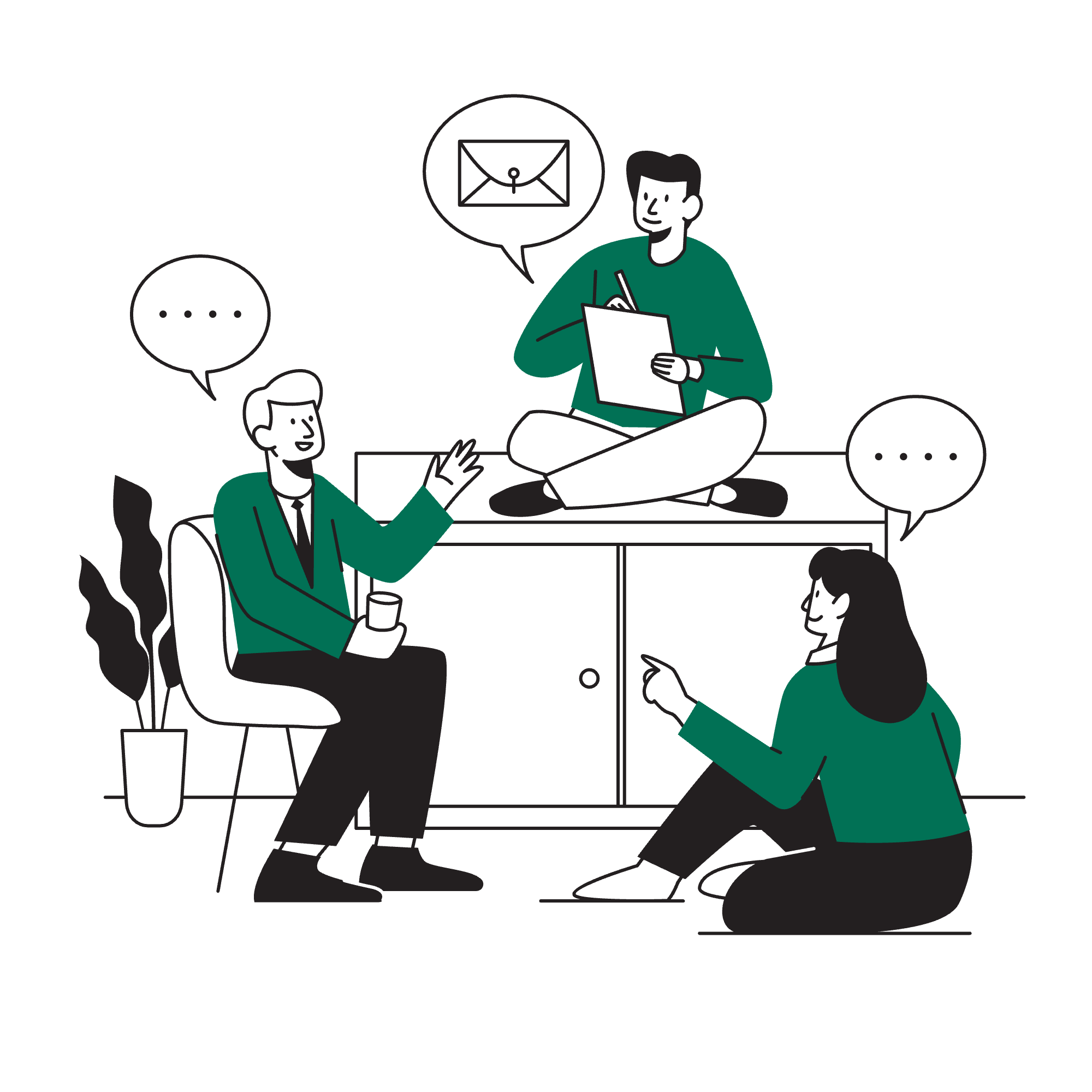 Illustration of a group of people standing together